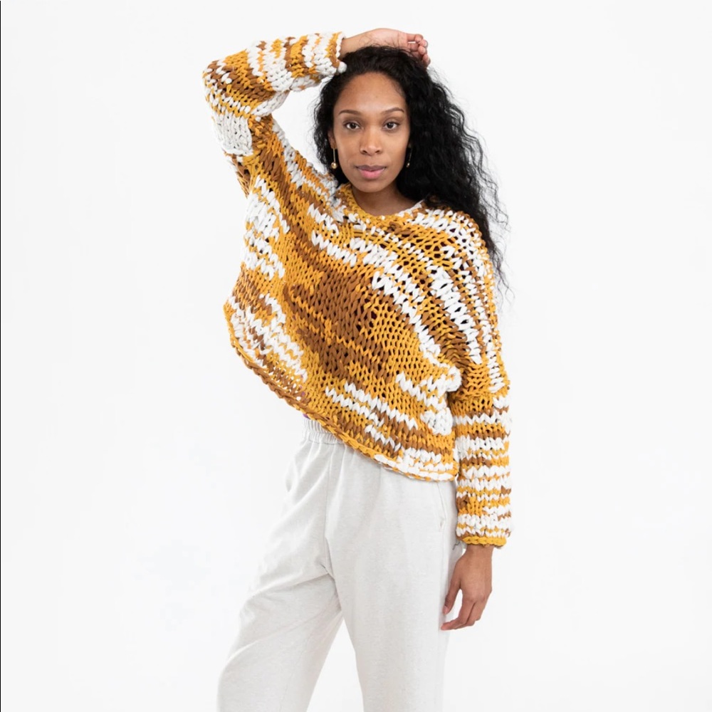 Tonlé Maleng Sweater - Gold White Orange